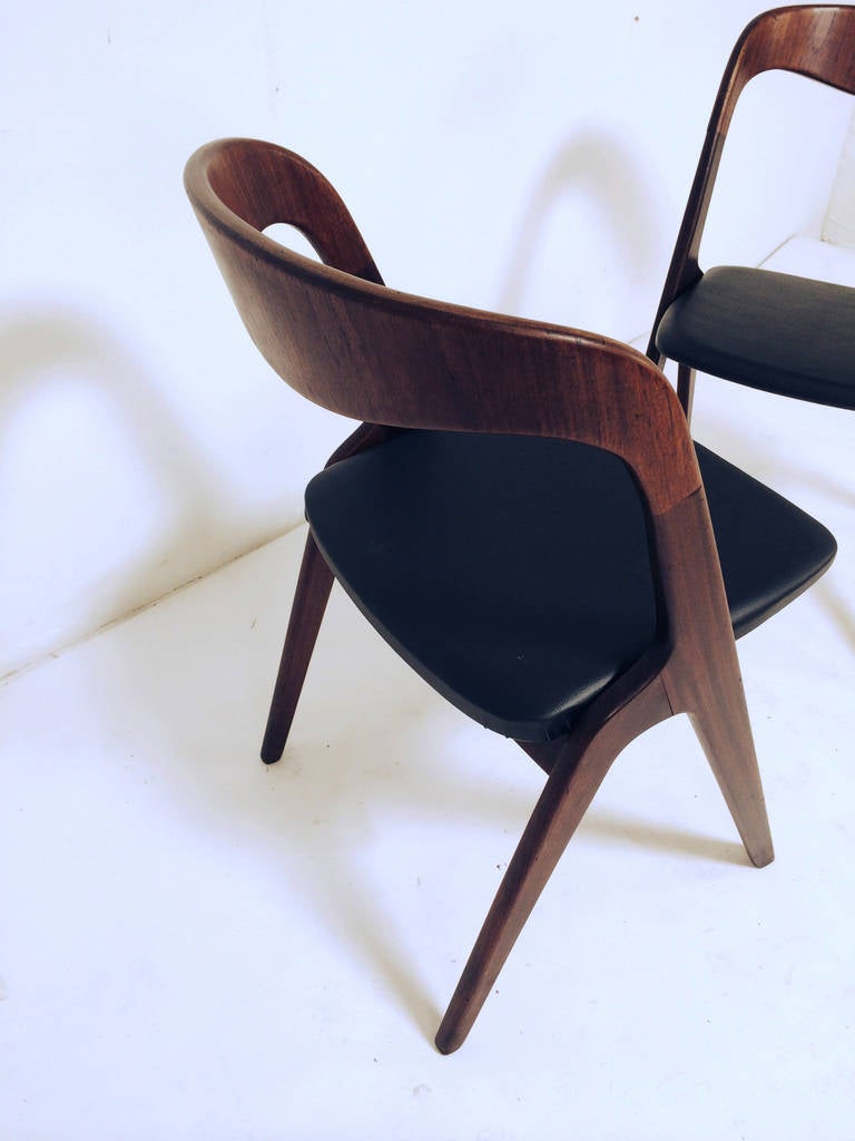 Mid-20th Century Set of Four Danish Teak Dining Chairs by Vamo