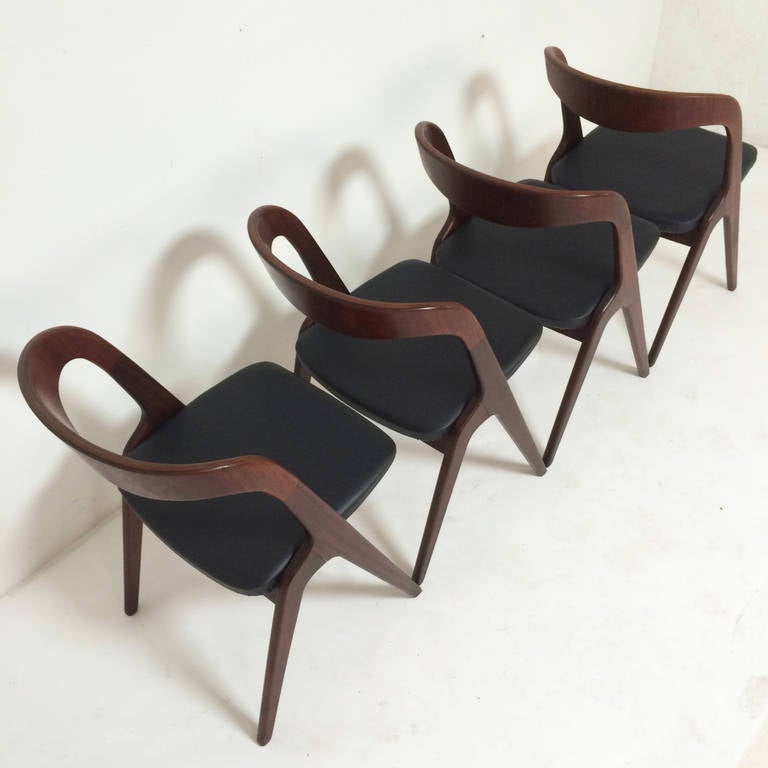 Set of Four Danish Teak Dining Chairs by Vamo 2