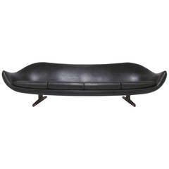 Space Age Danish Modern Sofa with Rosewood Legs by Fredrik Kayser for Vatne