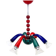 Six Arm Italian Glass Chandelier, Giuseppe Righetto for Artemide