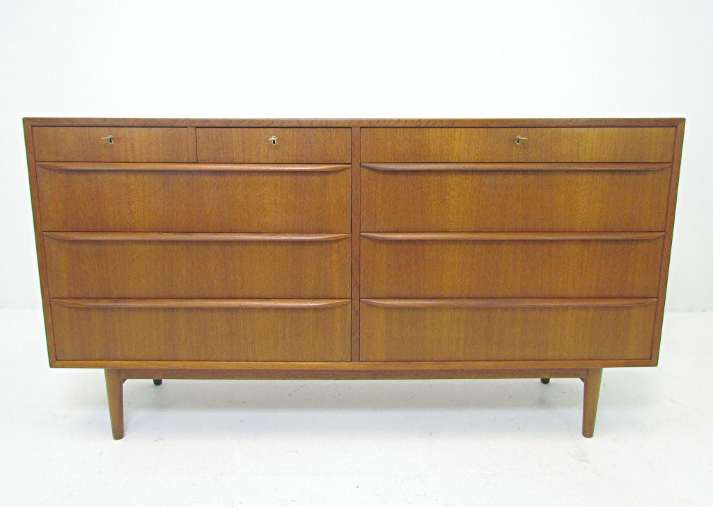 Danish Teak Double Dresser or Serving Buffet ca. 1960s