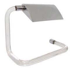 Lucite and Chrome Desk Lamp by Peter Hamburger