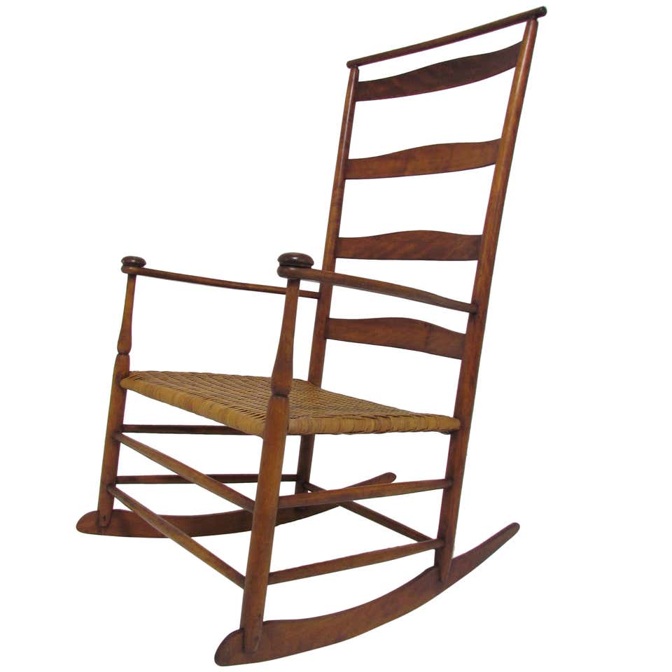 Antique Shaker No. 7 Rocking Chair with Shawl Bar at 1stDibs