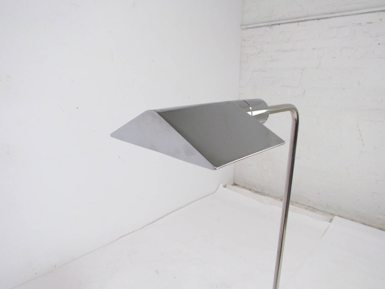 Adjustable Low Profile Floor Lamp in Chrome by Cedric Hartman 1