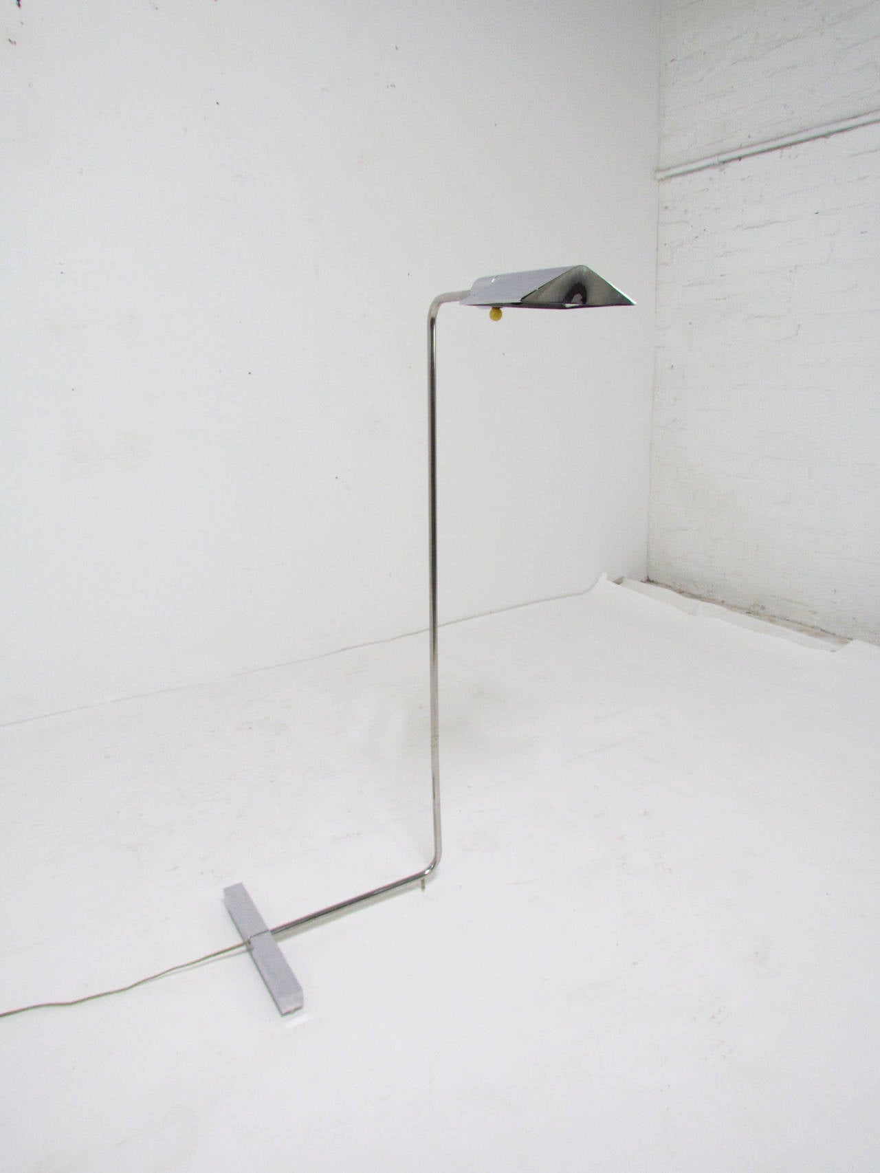 Adjustable Low Profile Floor Lamp in Chrome by Cedric Hartman 2