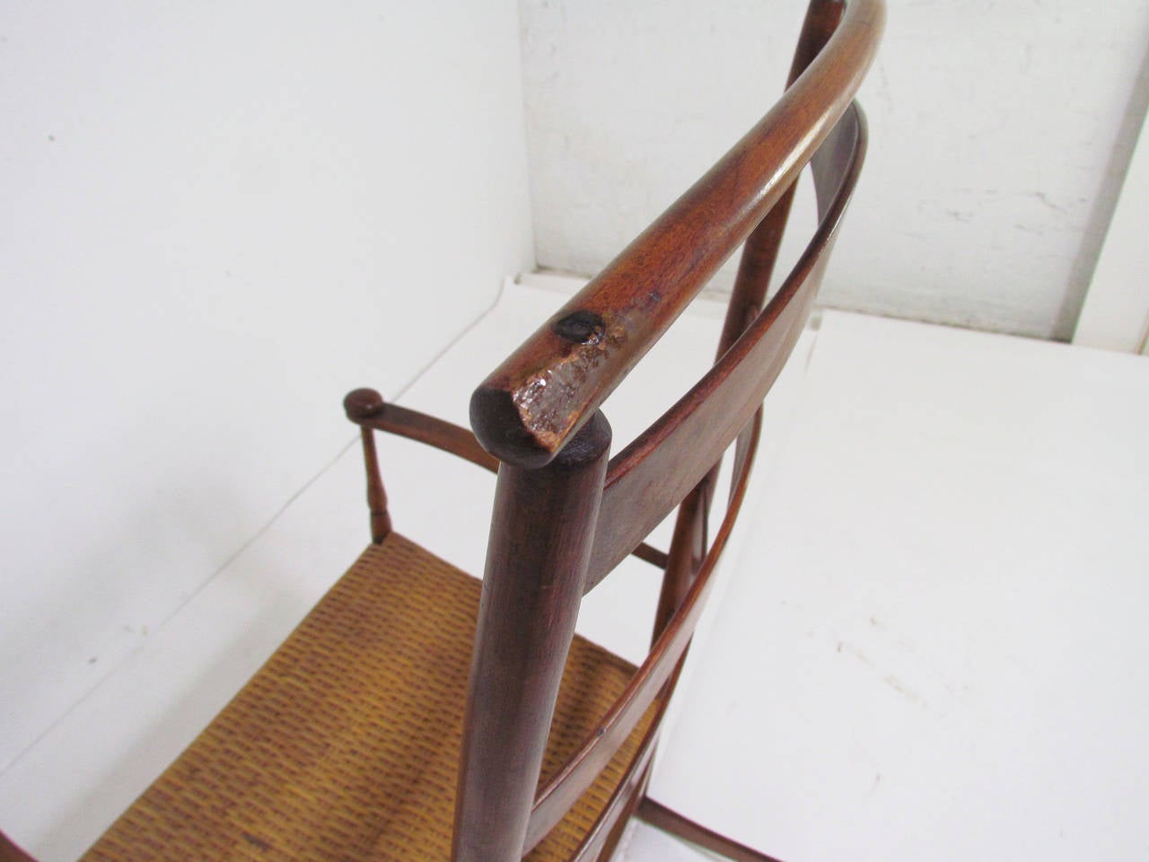 Late 19th Century Antique Shaker No. 7 Rocking Chair with Shawl Bar