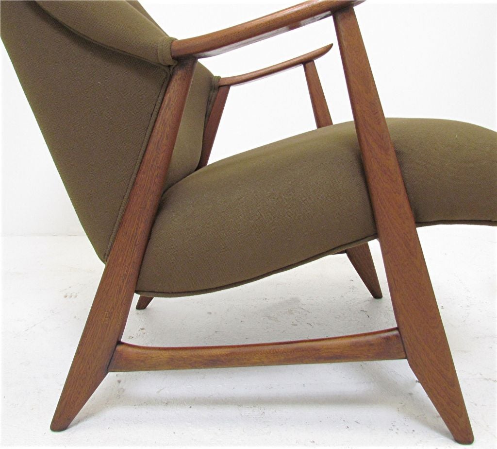 Pair of Sculptural Danish Teak Lounge Arm Chairs  ca. 1960s 1
