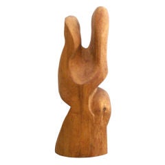 Biomorphic Abstract Mid-Century Craft Wood Sculpture Biomorphic Abstract Mid-Century Craft Wood Sculpture