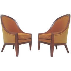 Pair of Mid-Century Gondola Lounge Chairs in the Manner of Harvey Probber