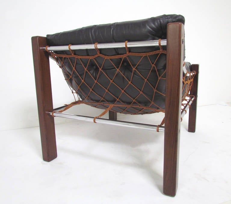 low slung leather chair