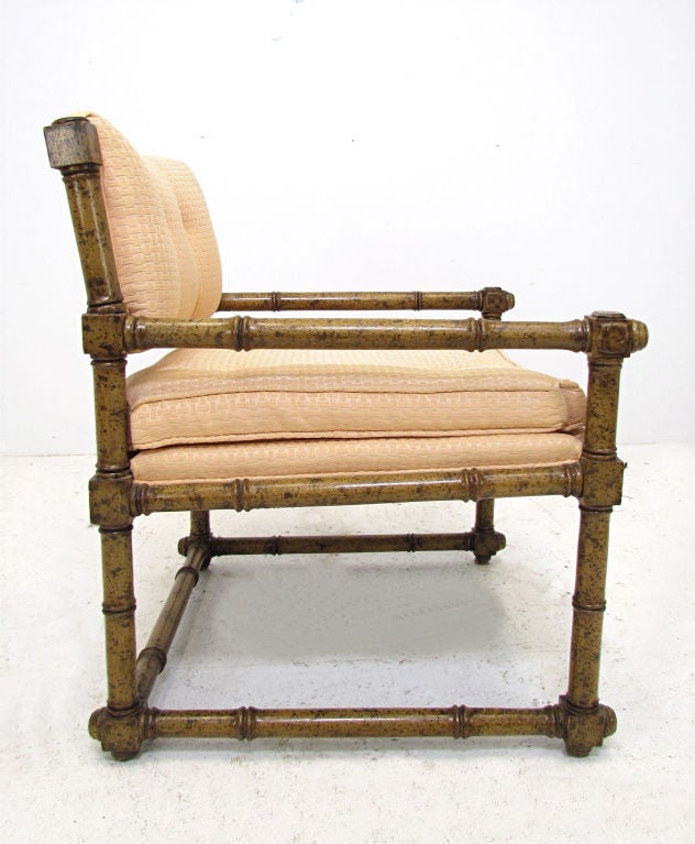 Pair of Elegant Mid-Century Block and Spindle Arm Chairs ...