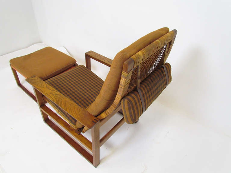 Danish High Back Lounge Chair and Ottoman by Borge Mogensen 2