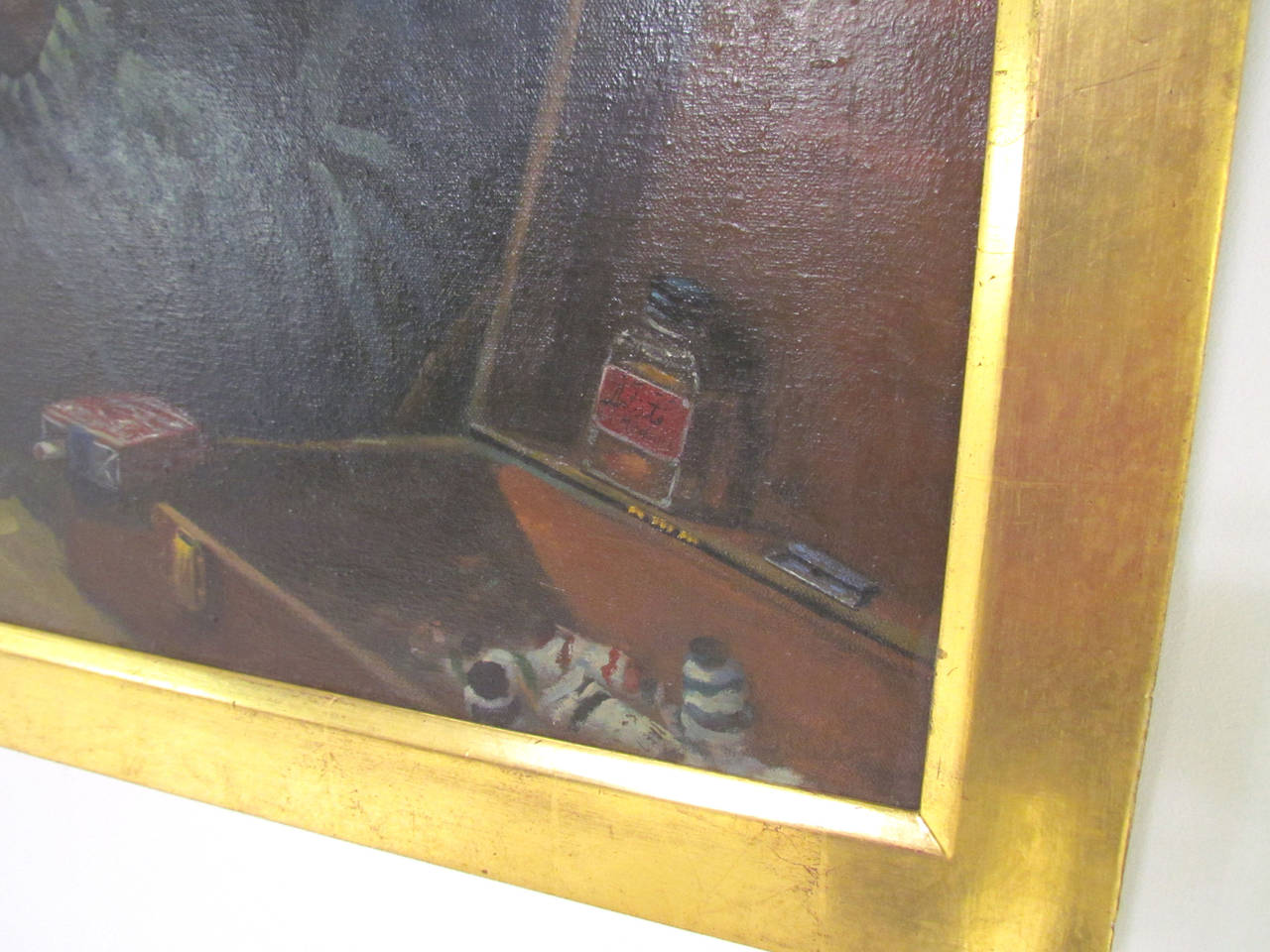 Late 20th Century Exemplary Prison Art Self-Portrait Painting by Joel Gaines, circa 1970s