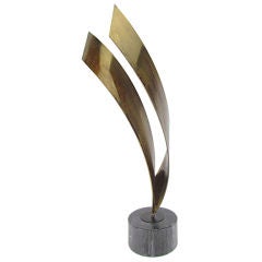 Modernist Abstract Winged Brass Sculpture ca. 1970s
