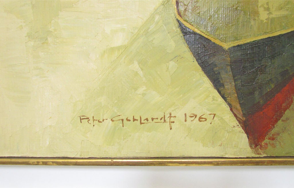 Modernist Waterfront Painting by Peter Gebhardt, d. 1967 2