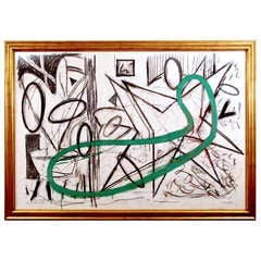 Peter Steves Figural Abstract on Paper, F234Mat 1