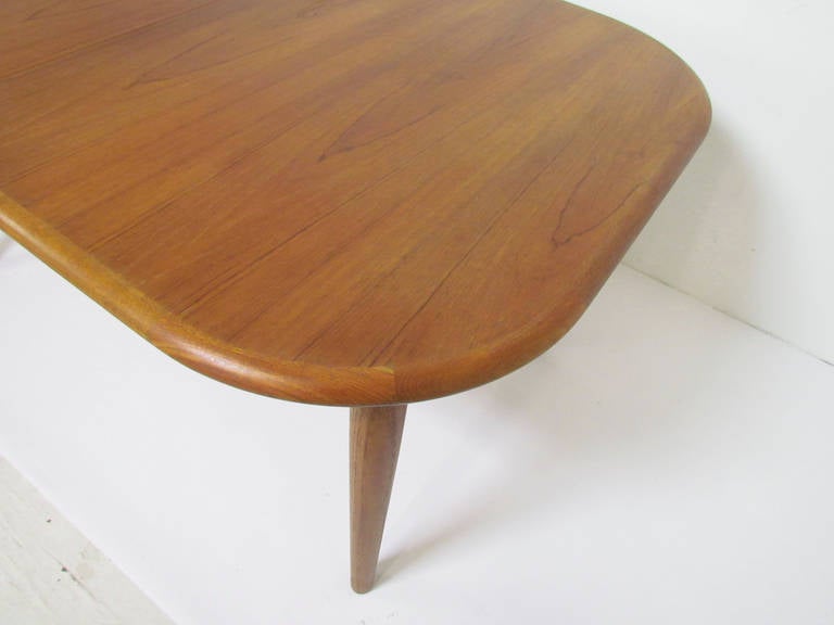 Danish Teak Oval Dining Table with Butterfly Extension Leaf 1