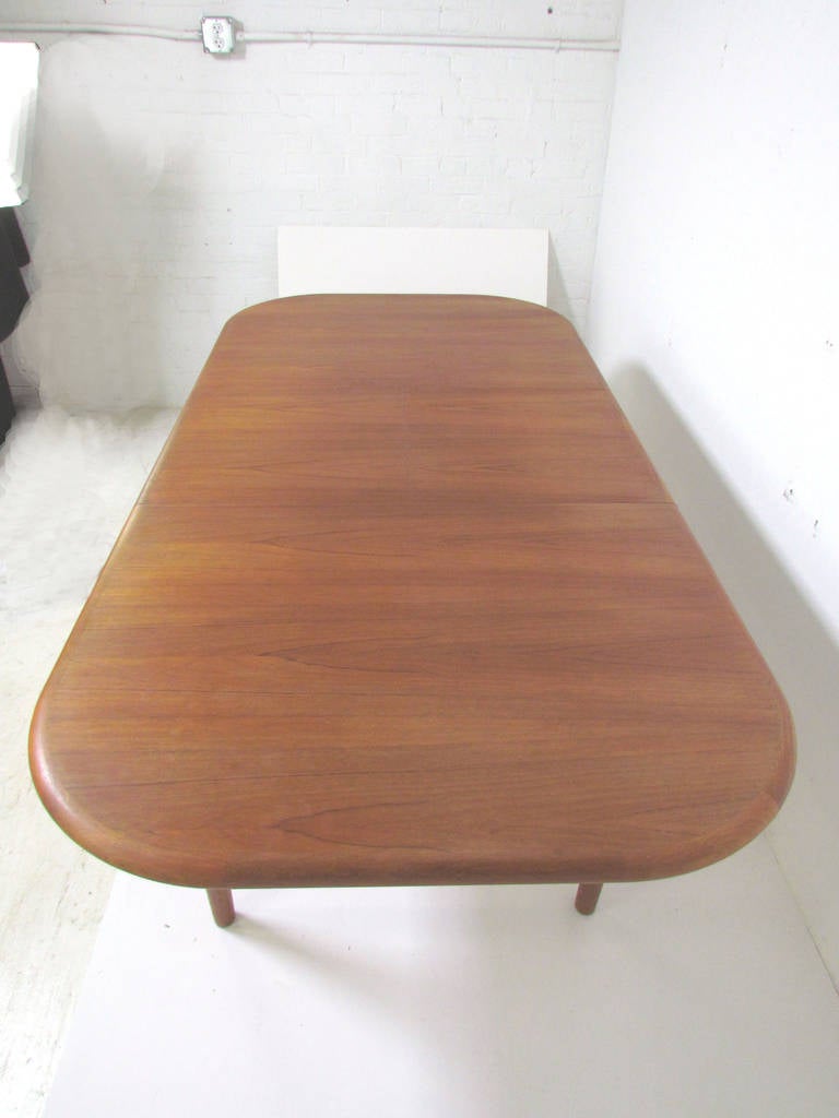 Late 20th Century Danish Teak Oval Dining Table with Butterfly Extension Leaf