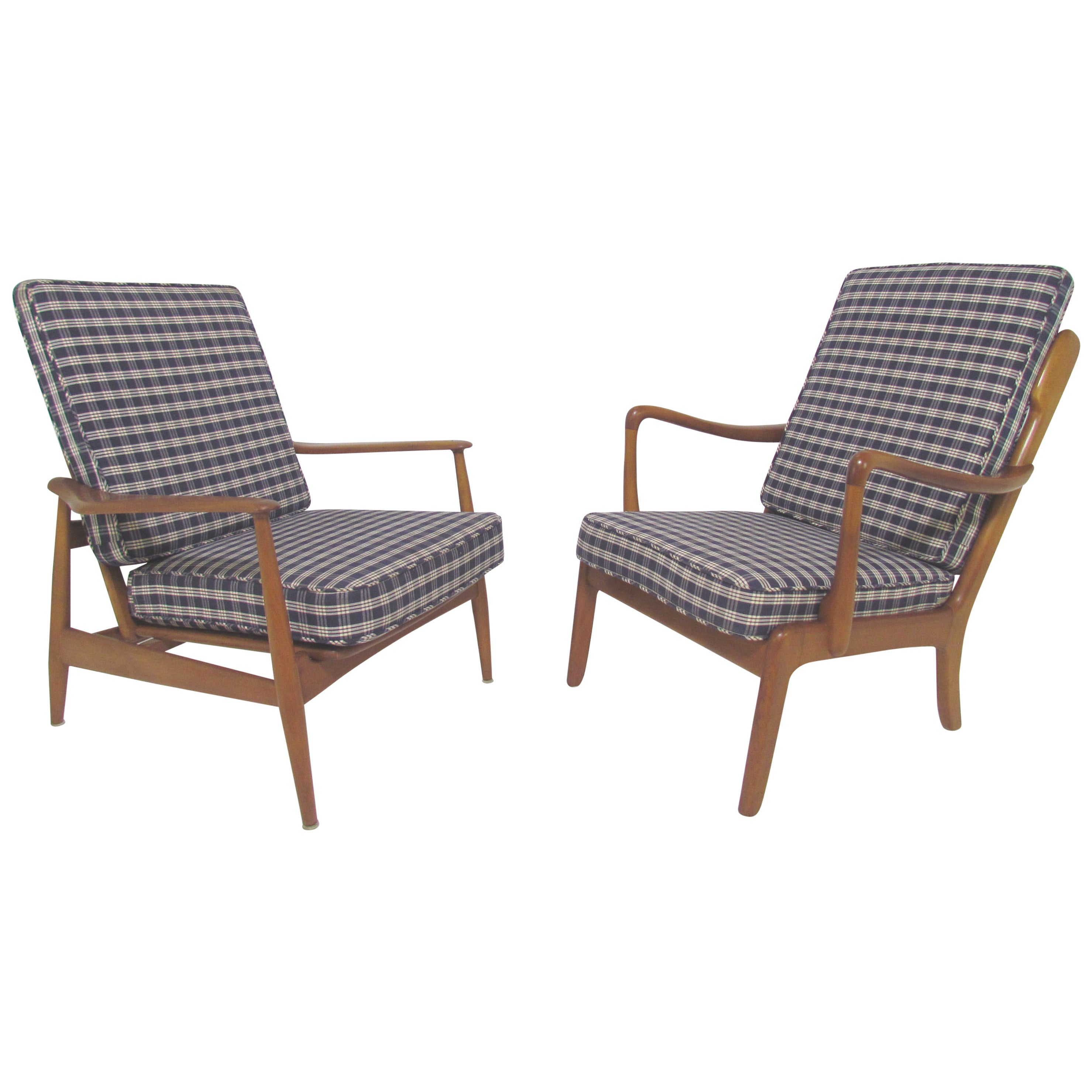Two Early Danish Lounge Chairs by Vodder and Wanscher for France & Daverkosen
