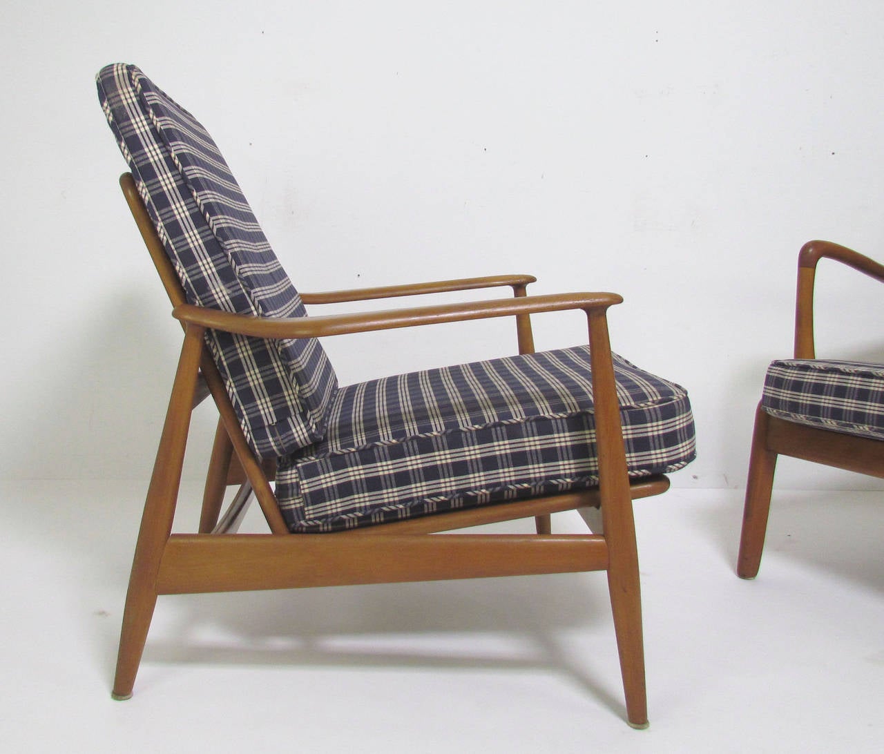 Mid-20th Century Two Early Danish Lounge Chairs by Vodder and Wanscher for France & Daverkosen