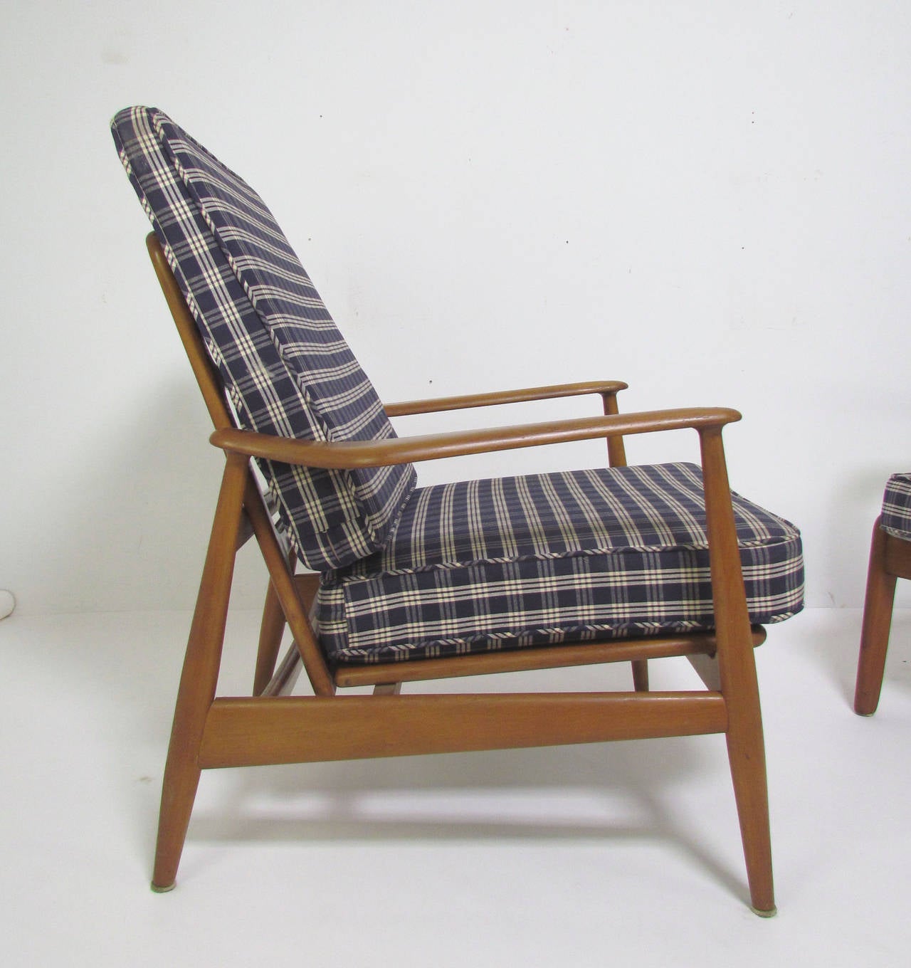 Beech Two Early Danish Lounge Chairs by Vodder and Wanscher for France & Daverkosen