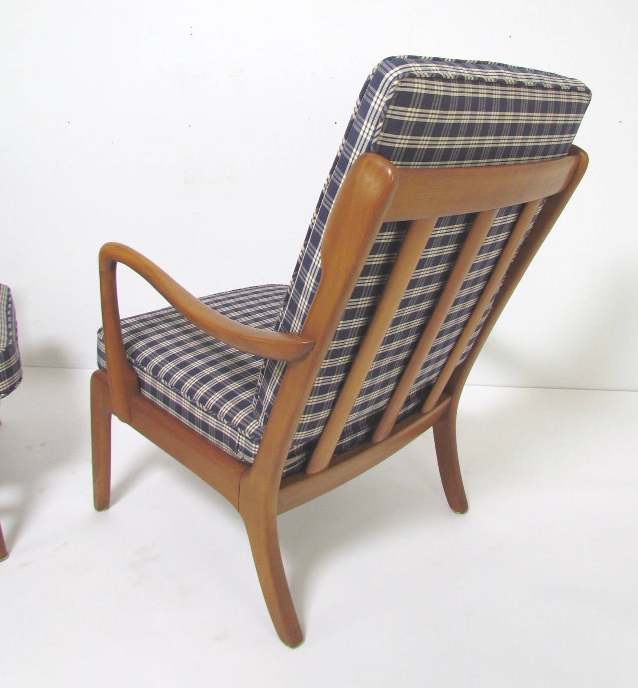 Stained Two Early Danish Lounge Chairs by Vodder and Wanscher for France & Daverkosen