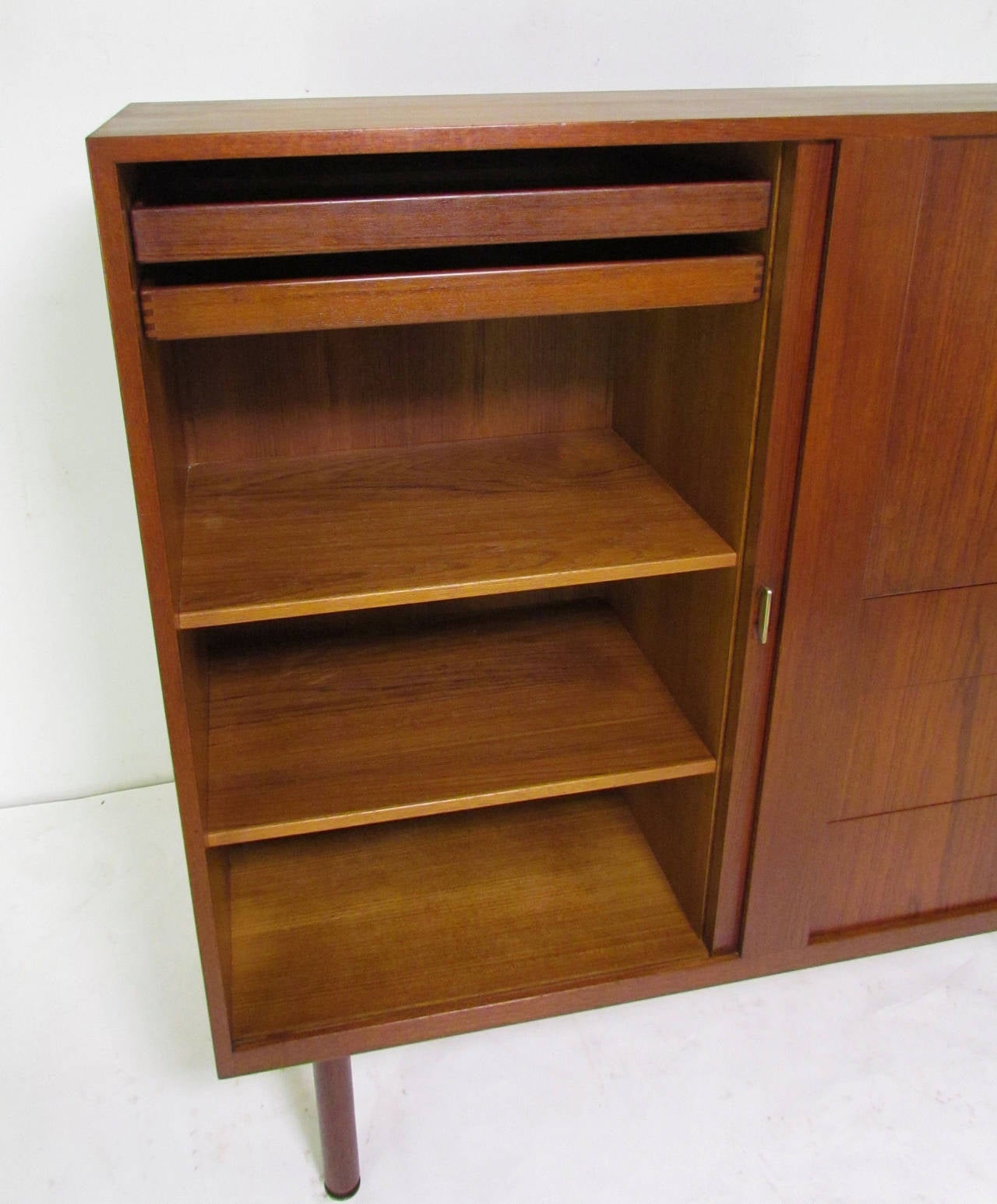 Rare Danish Teak Cabinet by Ejner Larsen and Aksel Bender Madsen In Good Condition In Peabody, MA