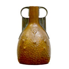 Handled Secessionist Vessel in Hammered Copper