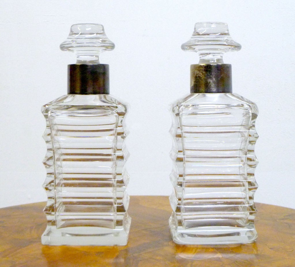 Pair of Art Deco Crystal Decanters by WMF
