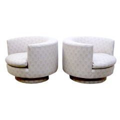 Pair of Swivel Tub Form Lounge Chairs by John Mascheroni Vintage Pair of Swivel Tub Form Lounge Chairs by John Mascheroni