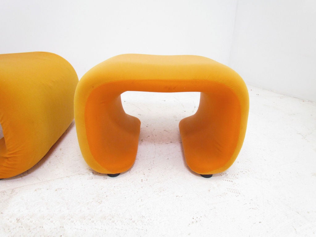 Français Sculptural Space Age Lounge Chair & Ottoman by Olivier Mourgue