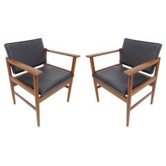 Pair of Danish Teak Occasional Chairs After Finn Juhl, ca. 1960s