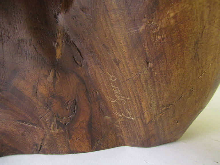 Abstract Carved Wood Sculpture by Edmund Spiro, circa 1960s 3