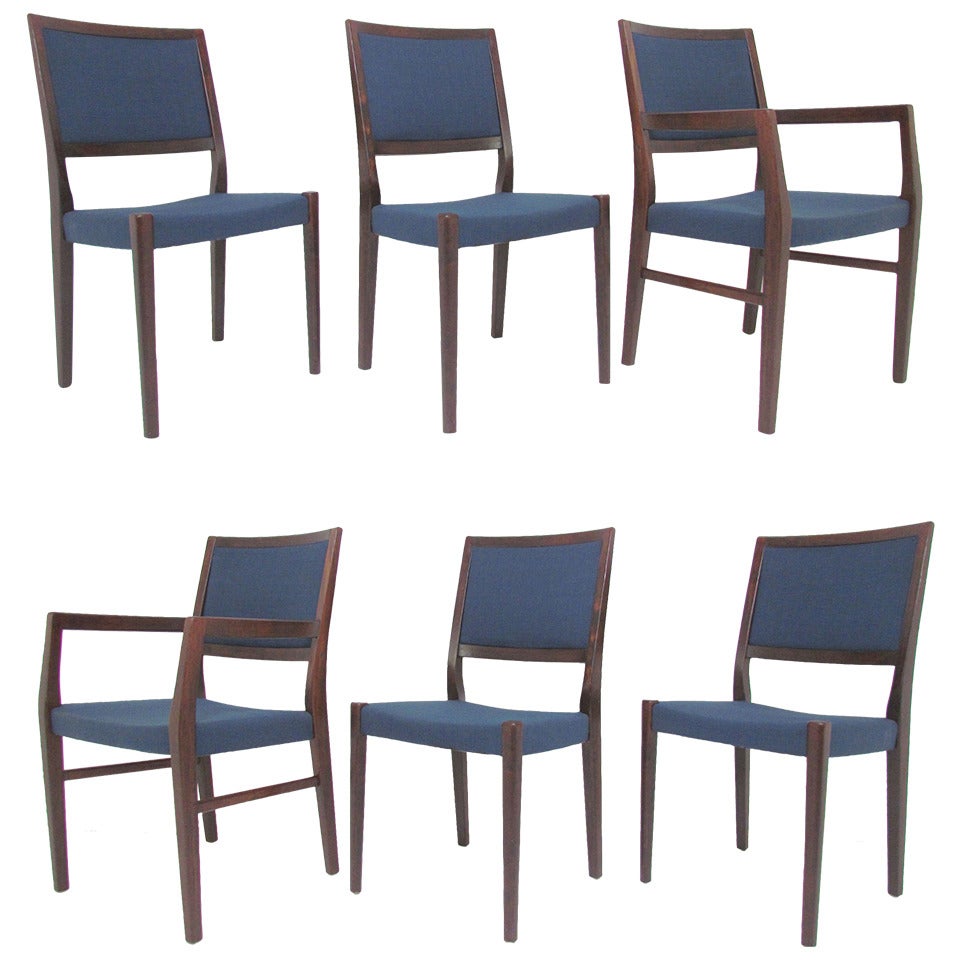 Set of Six Danish Modern Rosewood Dining Chairs by Svegards