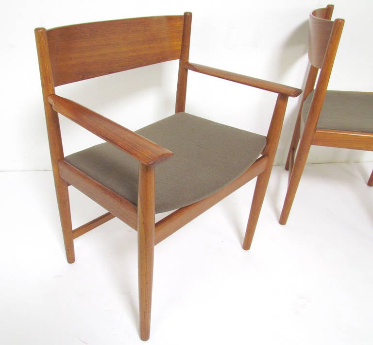 Scandinavian Modern Set of Eight Danish Teak Dining Chairs by Kurt Ostervig for Sibast