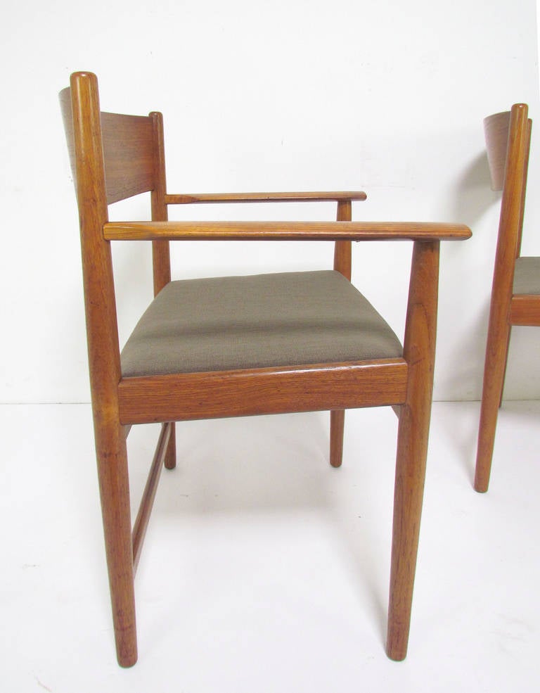 Set of Eight Danish Teak Dining Chairs by Kurt Ostervig for Sibast In Good Condition In Peabody, MA