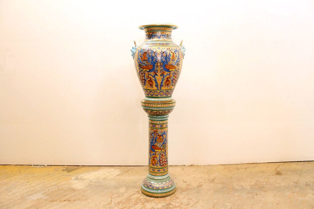 Large Mid-Century Italian Neoclassical Jardinere with Pedestal