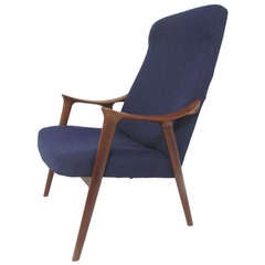 Danish Modern Teak Highback Lounge Chair ca. 1950s