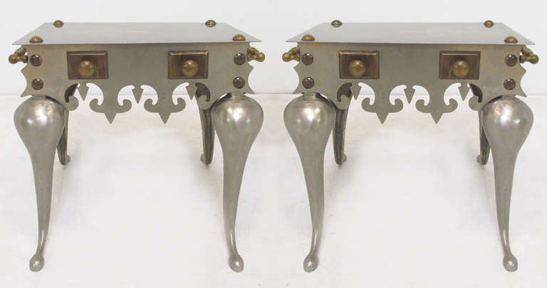 Pair of 19th C. English Footman Side Tables or Benches