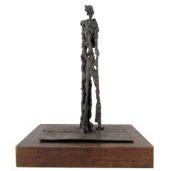Signed Bronze Abstract Figural Sculpture in the manner of Giacometti