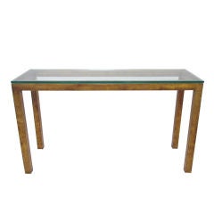 Classic Sleek Modernist Console Table in Patinated Gold Leaf