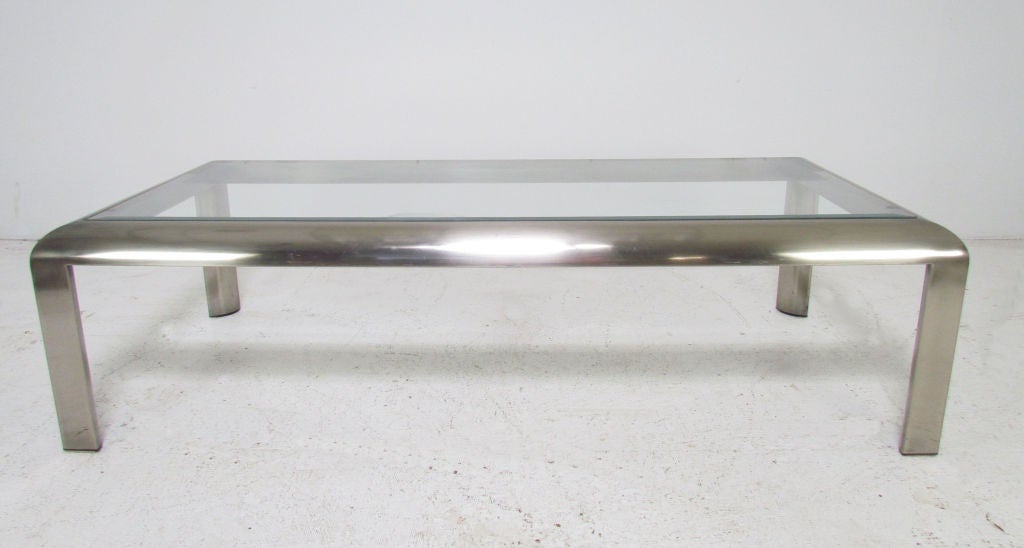 American Nickel and Glass Coffee Table by Design Institute of America