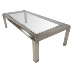 Nickel and Glass Coffee Table by Design Institute of America
