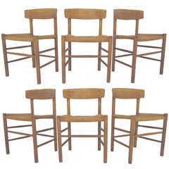 Set of Six Danish "Shaker" Dining Chairs by Borge Mogensen