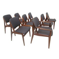 Set of Eight Danish Teak Dining Chairs by Arne Vodder for Vamo