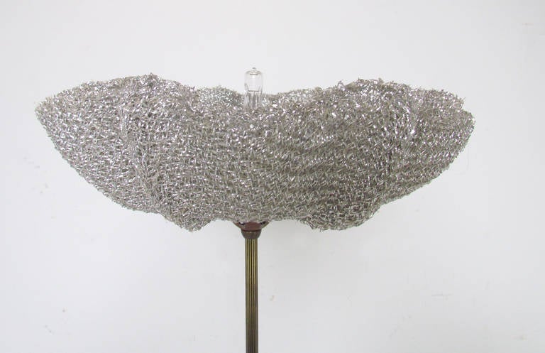 American Sculptural Studio Made Floor Lamp in Bronze and Steel by George Raustiala