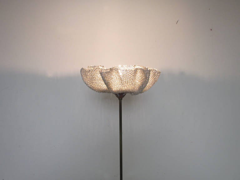 Sculptural Studio Made Floor Lamp in Bronze and Steel by George Raustiala 1