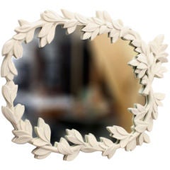 Large Wreathed Leaf Garland Mirror in the Style of Serge Roche
