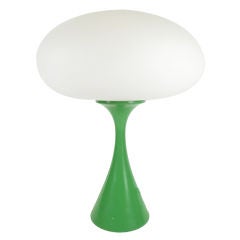 Vintage Space Age Laurel Mushroom Lamp in Rare Green Enamel Finish