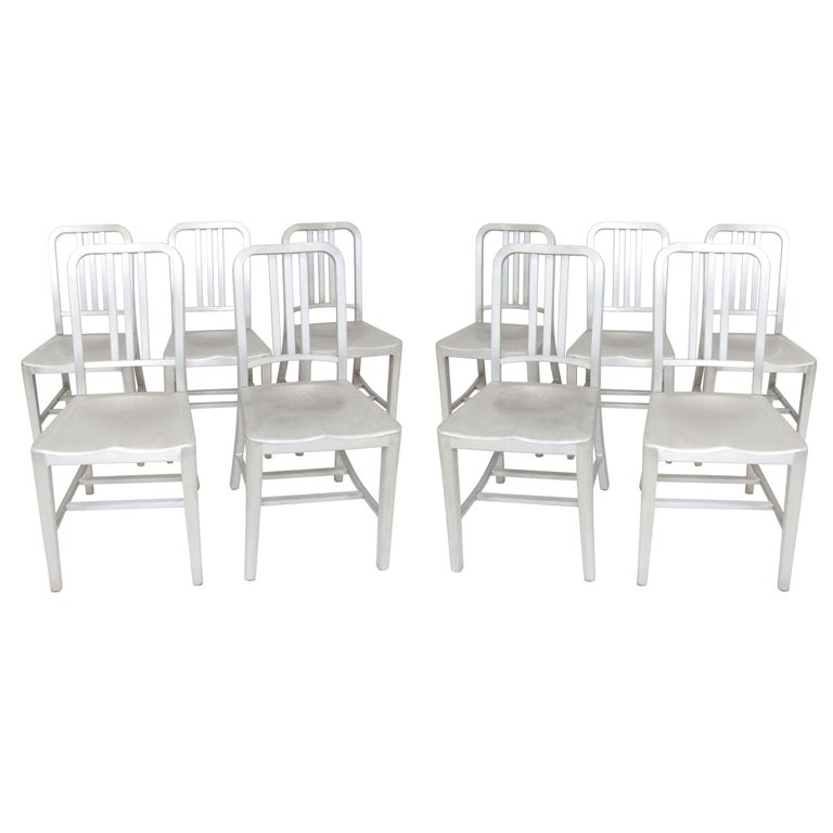 Set of Ten Industrial Dining Chairs ca. 1950s